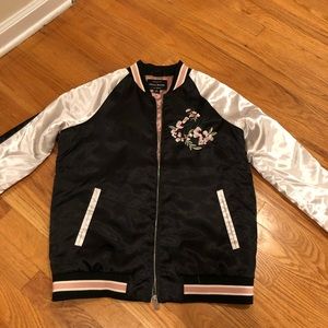 Oversized Varsity Embroidered Bomber Jacket